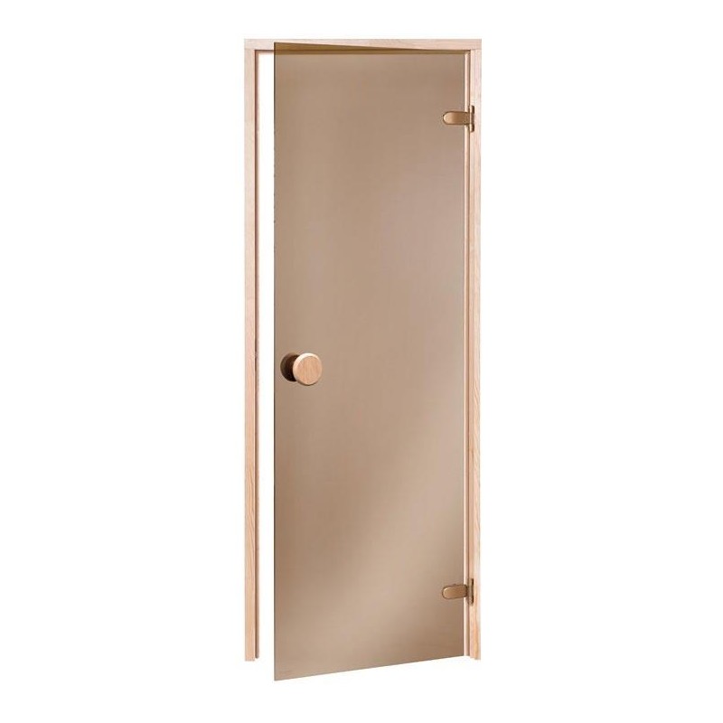 Saunos durys ANDRES ECO 70x190cm, pušis, bronzinis stiklas